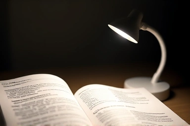 Flicker-free LED desk lamp providing focused light for study